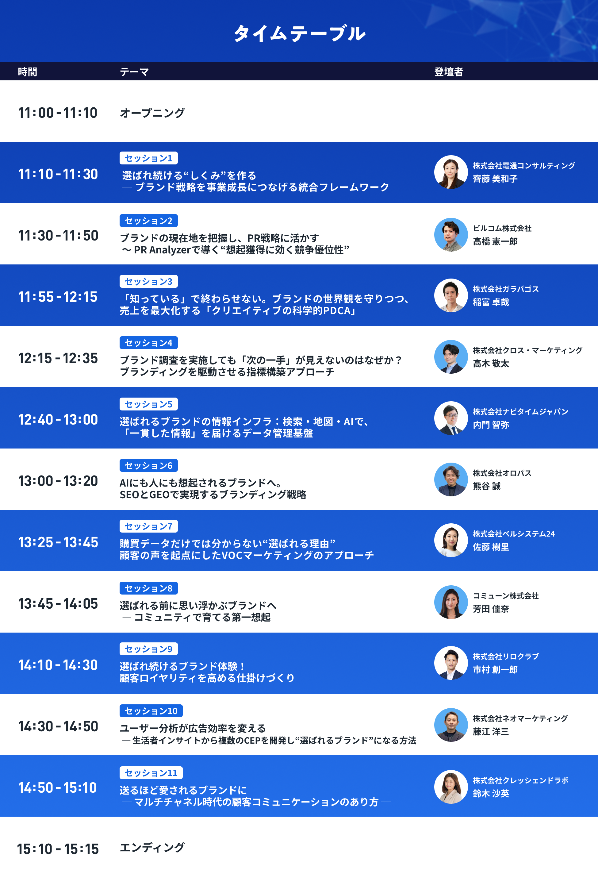 タイムテーブル