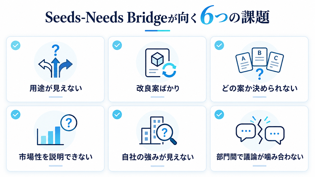 Seeds-Needs Bridgeが向く6つの課題