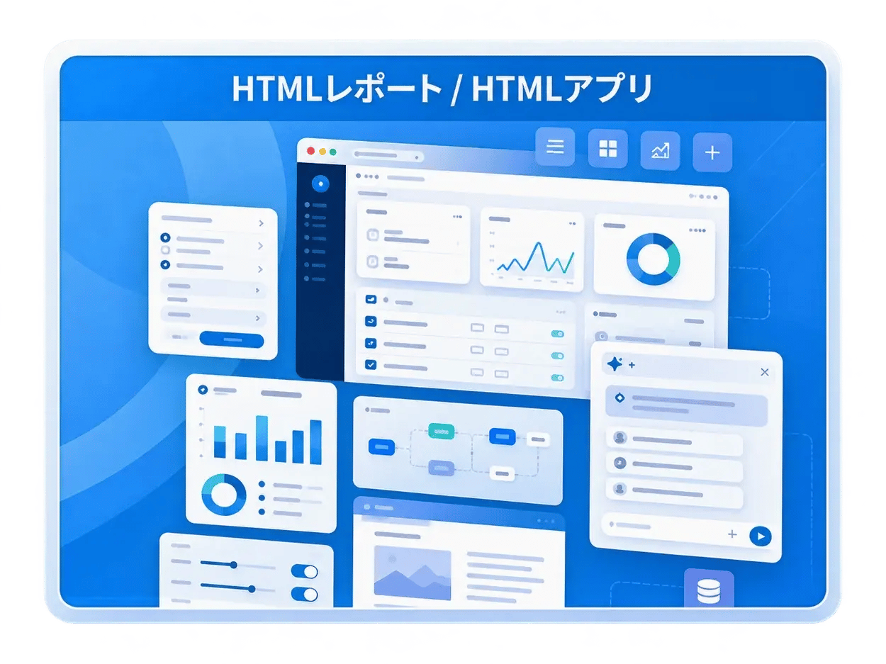 HTMLレポート・HTMLアプリのダッシュボード画面イメージ