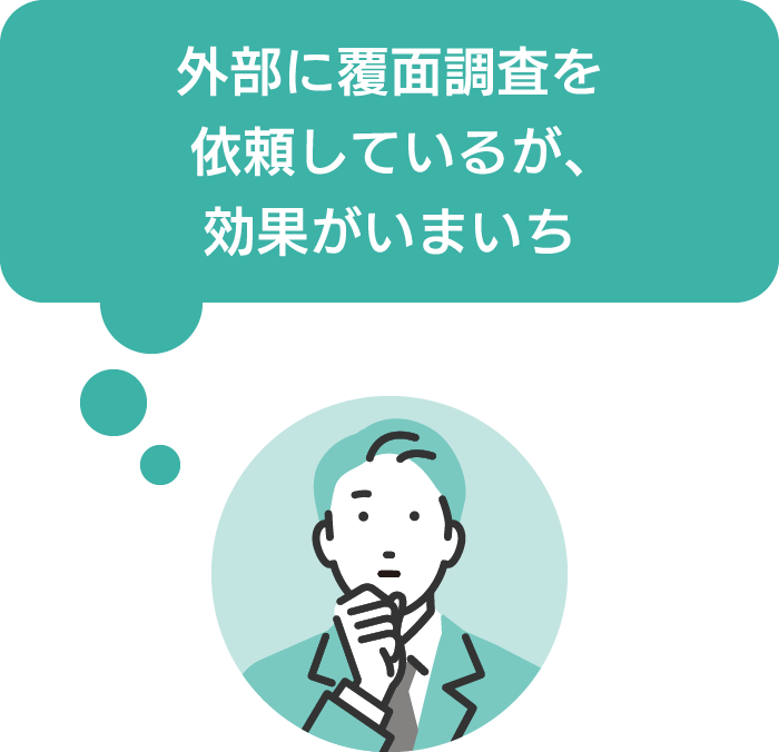 外部に覆面調査を依頼しているが、効果がいまいち