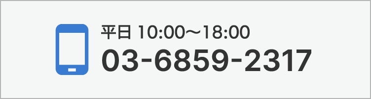 平日10:00〜18:00 03-6859-2317
